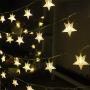 Mankinlu Star String Lights 50 LED 25 ft Waterproof Christmas Fairy Lights 8 Modes Star Twinkle Fairy Lights Battery Operated with Remote Control for Party Bedroom Kids Tent Christmas Decor Warm White