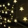Mankinlu Star String Lights 50 LED 25 ft Waterproof Christmas Fairy Lights 8 Modes Star Twinkle Fairy Lights Battery Operated with Remote Control for Party Bedroom Kids Tent Christmas Decor Warm White