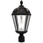 Gama Sonic GS-98B-F-BLK Royal Bulb Lamp Outdoor Solar Light Fixture, 3'' Post-Fitter Mount, Black