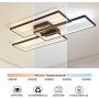 Ganeed Modern Ceiling Light,63W Dimmable LED Ceiling Lamp,3 Square Acrylic Black LED Chandelier,Flush Mount Ceiling Light Fixture for Dining Living Room Study Kitchen,3000-6500K