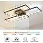 Ganeed Modern Ceiling Light,63W Dimmable LED Ceiling Lamp,3 Square Acrylic Black LED Chandelier,Flush Mount Ceiling Light Fixture for Dining Living Room Study Kitchen,3000-6500K Ganeed Modern Ceiling Light,63W Dimmable LED Ceiling Lamp,3 Square Acrylic Black LED Chandelier,Flush Mount Ceiling Light Fixture for Dining Living Room Study Kitchen,3000-6500K
