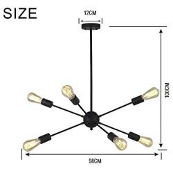 Chandeliers 10 Lights Modern Pendant Lighting Industrial Vintage Ceiling Light Fixture for Kitchen Dining Room Living Room (Black）