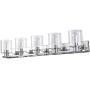 Deyidn 5 Lights Bathroom Vanity Light Fixture Over Mirror LED Modern Wall Sconce Lighting Chrome Fixture with Glass for Farmhouse Bedroom Living Room