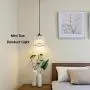 Mini Pendant Light Crystal Pendant Lighting Fixture Flush Mount Ceiling Lighting Fixture Adjustable Hanging Light for Dining Room Bedroom Kitchen Island Living Room Hallway,E26 Bulb,Black