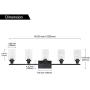 MELUCEE 40 Inches Length 5-Light Bathroom Vanity Light Fixtures Black Industrial Wall Sconce Lighting with Clear Glass Shade for Living Room Bedroom Hallway Kitchen