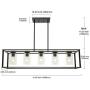 XINCAN 5-Light Farmhouse Chandelier Contemporary Industrial Rectangle Dining Room Lighting Fixture Black Modern Ceiling Lighting Kitchen Island Cage Pendant Lights with Clear Glass Shade