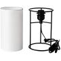 Modern Desk Lamp with Cylinder Fabric Shade, White Bedside Nightstand Table Lamp for Bedroom Living Room End Table Kids Room
