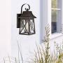 FLALINKO Outdoor Wall Sconce - 14'' Farmhouse Porch Light in Oil Rubbed Bronze Finish with Clear Seedy Glass for Garage, Patio, Porch, Doorway, Entryway (ORB, Single Pack)