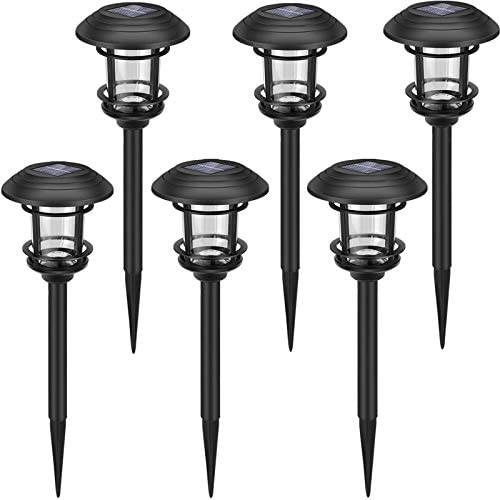 Solar Pathway Lights Outdoor, 6 Pack Solar Garden Lights Waterproof Decorative Solar Walkway Lights Landscape Lighting for Walkway, Lawn, Patio, Yard