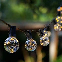 Outdoor Patio String Lights - Novtech 58FT 50Bulbs Waterproof LED Outdoor String Lights - Plug in G40 Decorative Globe String Lights for Backyard Pergola Party Bistro Porch Cafe - UL Standard