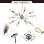VINLUZ Sputnik Chandelier Chrome 12 Lights Mid Century Modern Chandelier Lighting Industria Kitchen Lighting Fixtures Ceiling Lights Pendant