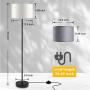 Floor Lamps for Living Room with 2 Lamp Shades, LED Modern Standing Lamp Simple Design, Tall Reading Pole Lamp Standing Light, Black Floor Lamps for Bedroom, Office, Study Room by PARTPHONER