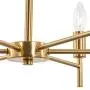 Chandelier Contemporary 6 Lights Brushed Brass Modern Pendant Lighting Ceiling Light Fixture, Indoor Candle 21'' Chandelier for Dining Room, Bedroom, Living Room, Kitchen,Foyer and Entryway