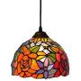 Tiffany Style Pendant Lights 8-Inch Roses Stained Glass Chandeliers Lampshade Hanging Light Fixtures Ceiling Lamp for Living Room Dining Rooms Kitchen