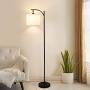 HUESLITE Industrial Standing Lamps for Living Room, Retro Farmhouse Arc Floor Lamp for Bedroom Reading (Black)