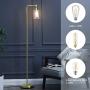 DEWENWILS Modern Floor Lamp for Living Room,Bedroom,Office,Stylish Gold Standing Lamp with Adjustable Glass Shade,63 inch Corner Lamp