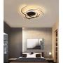 LED Bedroom Light Modern Chic Design Flush Mount Ceiling Lamp Dimmable Acrylic Panel Unique Minimalist Livingroom Pendant Light with Remote Control Dining Room Kitchen Island Office Hanging Lamp Black