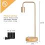 Industrial Desk Lamp, Gold Vintage Nightstand Table Lamp Bedside Table Lamp for Reading Stylish Desk Lamp for Living Room, Bedroom, Office