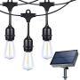 Afirst Solar Patio Lights with 15 LED Bulbs Weatherproof Outdoor String Lights for Backyard Deck Gazebo Party Wedding Lighting 20FT
