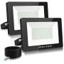 MEIKEE 100W LED Flood Light , Super Bright 10000 LM LED Work Light, IP66 Waterproof Outdoor Security Lights 5000K Natural White Light Flood Light for Garage, Garden, Lawn and Yard（2Pack)