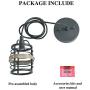LNC Farmhouse Faux-Wood Pendant Lighting Rustic Mini Hanging Fixture for Kitchen Island, Dining Room, Bedroom, Foyer and Hallway, Black