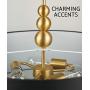 Kira Home Adelade 22'' Modern 3-Light Drum Pendant Chandelier, Black Fabric Shade, Tempered Glass Diffuser, Adjustable Height, Warm Brass Finish