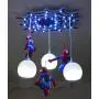 Indoor chandelier lighting LED Pendant Light Childrens Room Spider-Man Lighting 3-Light Hanging Lamp Glass Lampshade Boys Bedroom Decorative Lamp Cartoon Children Pendant Lamp Living Room Dining Room