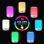 Table Lamp Touch Night Light - 4 Quickly Charge USB Port Bedside Lamps with Dimming Warm White Light 13 Colors RGB Table Lamp for Bedroom Living Room Office Hallways (White)