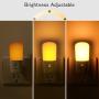 LOHAS Amber Night Light, Dimmable Plug in LED, Yellow Night Light with Dusk to Dawn Sensor, Kids Night Lights for Bedroom, 5-80LM Sleep Aid No Blue Light for Nursery, Hallway, Kitchen, Stairway, 2Pack