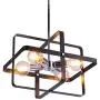 VILUXY Contemporary Geometric Pendant Light Fixture with Black Shade for Dining Room, Bedroom, Living Room Kitchen Island, Foyer 4-Light