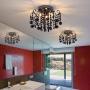Q&S Crystal Ceiling Light Fixture Small Chandelier, Seml Ceiling Light Flush Mount, Mini Ceiling Fights for Bedroom, Aisle, Hallway, Closet,Entrance,Stairs,3 Lights G9,W12''