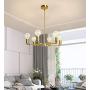 BAODEN 6 Lights Fixture Modern Gold Sputnik Chandelier Brushed Brass Mid Century Pendant Light Semi Flush Mount Hanging Lamps for Dining Bedroom Kitchen Lighting