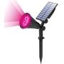 T-Sun Solar Spotlights, 4 LED Solar Powered Waterproof Outdoor Garden Landscape Lights, Auto-on/Auto-Off by Day, 180 Angle Adjustable for Tree, Patio, Yard, Garden, Driveway,Pool Area(Pink-1Pack)