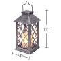 Homeimpro Solar Lantern Hanging Garden Outdoor Lights Flickering Flameless Candle Waterproof LED Lamp for Table Patio Lawn (Silver)