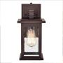 MICSIU Dusk to Dawn Sensor Outdoor Wall Mount Light Fixture Photocell Exterior Wall Sconces 1 Lighting Lantern Oil Rubbed Bronze Finish with Clear Seedy Glass ( 1 Pack)