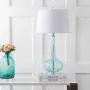 JONATHAN Y JYL1079B-SET2 Bette 28.5'' Glass Teardrop LED Table Lamp Contemporary,Transitional for Bedroom, Living Room, Office, College Dorm, Coffee Table, Bookcase, Aqua(Setof2)