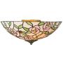 SUSUO Romanticism Style Colorful Stained Glass Flush Mount Ceiling Fixture with Pink Rose Pattern Art Deco Ceiling Light for Bedroom Living Room Hallway Kitchen