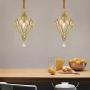 VsSun Modern Creative Birds nest Geometry Golden Crystal Chandelier Ceiling lamp Crystal Chandelier Living Room Bedroom Dining Room Chandelier E14 1/1825-1