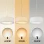 Modern Fabric Pendant Light, 15'' Classic 3-Light Drum Ceiling Chandelier, White Drum Shade, Round Frosted Acrylic Diffuser, Lamps for Living Room Modern Fabric Pendant Light, 15'' Classic 3-Light Drum Ceiling Chandelier, White Drum Shade, Round Frosted Acrylic Diffuser, Lamps for Living Room