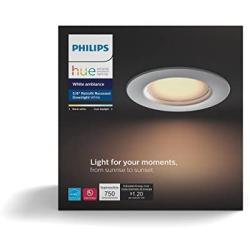 Philips Hue White Ambiance Dimmable LED Smart Retrofit Recessed Downlight, 5-Inch/6-Inch (Hue Hub Required), Works with Alexa, HomeKit & Google Assistant