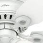 Hunter 52087 Hatherton Indoor Low Profile ceiling Fan with LED Light and Pull Chain Control, 46-inch, White