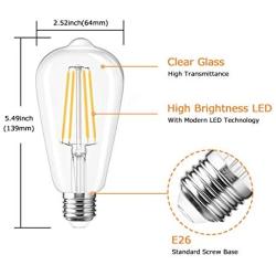 ST64 Dusk to Dawn Light Bulb Outdoor, DORESshop ST64 7W(60W Equivalent) Vintage Edison Filament Bulb, Warm White, 800 LM, Auto On/Off, Outdoor Photocell Sensor Bulb for Porch, Garden, Hallway, 4 Pack