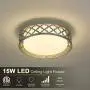 VICNIE Flush Mount Ceiling Light, 15W 1100 Lumens LED Flush Mount Lighting Fixture, Dimmable 3000K Warm White, Brushed Nickel Finish, ETL Listed for Kitchen, Hallway, Bedroom, Laundry