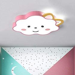 LAKIQ Pink Cloud Shaped Flush Mount Ceiling Lamp Girl’s Room Modern Acrylic LED Close to Ceiling Light Fixture Creative Cartoon Style for Girl’s Bedroom Nursery Living Room (White Light)