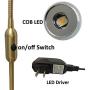 HomeFocus LED Floor Lamp Light,Living Room Lamp Light,Bedroom Lamp Light,Metal,Flexible Gooseneck LED 5W,3000K,Brushed Brass,Energy Efficient Super Bright for Home and Hotel.