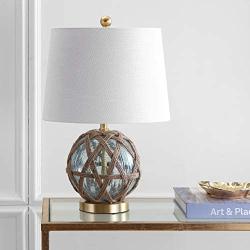 JONATHAN Y JYL1085A Andrews 21.5'' LED Glass/Rope Lamp Coastal,Contemporay,Transitional for Bedroom, Living Room, Office, College Dorm, Coffee Table, Bookcase, Aqua