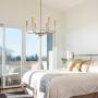 LOG BARN Gold Chandelier, Brass Chandelier, Modern Dining Room Lighting Fixtures for Sitting Room, Bedroom, 6-Light, 22.5” Dia