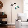 Cotoss Tiffany Floor Lights, Tiffany Floor Lamps for Reading, Stained Glass Arc Floor Lamp, Tiffany Pole Lamp, Standing Lamp, 1 Light Tiffany Style Floor Reading Lamp