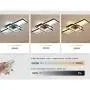 LED Living Room Dining Room Ceiling Light Fixtures 3000-6500K Ceiling Hanging Lighting Dimmable Remote Acrylic Chandeliers Modern 3 Rectangle Hotel Lobby Kitchen Bedroom Pendant Light,Black,105cm