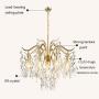 FL-63682, Chandelier, Luxury K9 Crystal Pendant Lamp, 9 Lights Gold Metal Pendant Light for Living Room Bedroom Study Room Dining Room Restaurant